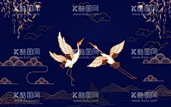 国潮仙鹤背景  - 源文件下载【酷图网】国潮,仙鹤,背景墙,中式背景,装饰画,花旦,京剧,故宫,红墙,徽派建筑,京派,中式,电视墙,墙布,山水素材,手绘,壁纸,壁画,景色,中国,植物,山水,水墨画,家宅,