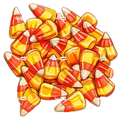 玉米糖-黑色上逼真的玉米糖堆