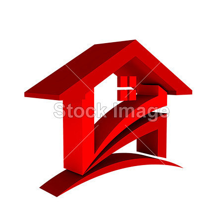 3d 的红房子徽标#Logo# #商标#...