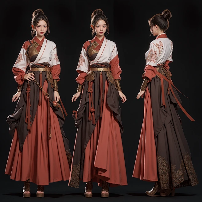 AI古风武侠角色插画素材 国风人物服装设计 影视游戏角色概念设定-淘宝网-花瓣网