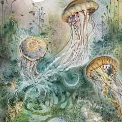 美翻了！她用金箔和水彩融合，画出了华丽而又古老的神话故事
