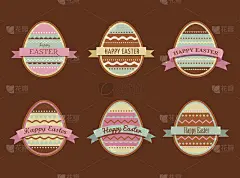 复活节快乐-一套时尚的鸡蛋图标