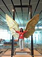 Wings of mexico sculpture at Changi Airport, Singapore, Art Trail at Changi: 