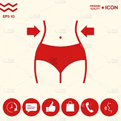 腰部,女人,计算机图标,白色,轮廓,厘米,测量工具,概念,瘦身