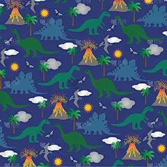 恐龙和火山的模式