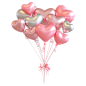 C4D 立体爱心气球 粉色 png