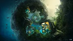 苍翠星空风景壁纸高清素材 页面网页 平面电商 创意素材