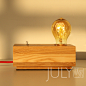 JULY就来 设计师款原木现代北欧宜家简约创意台灯木光桌台灯