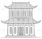 中国古典建筑绘画-黑白插图
