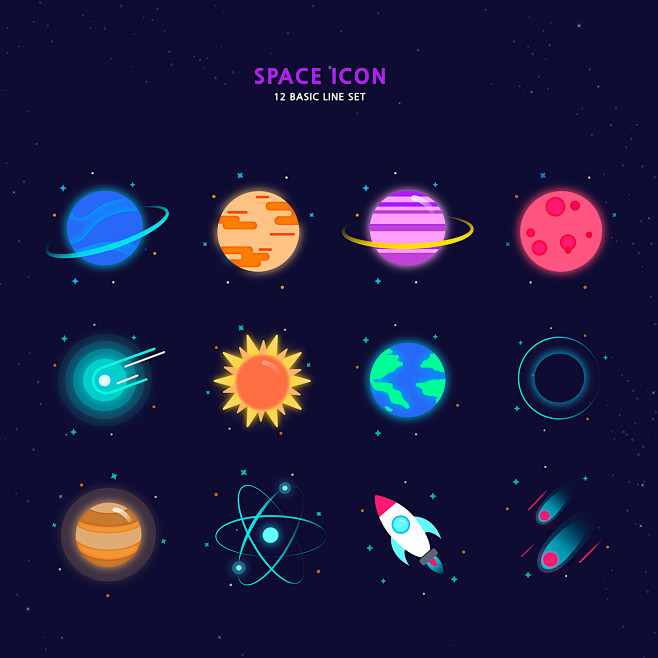 星球太空科技智能主题图标icon图标设计aitid303t000296星球太空科技