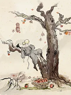 霜降24节气卡通手绘插画海报宣传