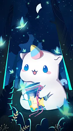 鼠星星夏夜萤火虫#手机壁纸#