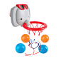 BATHTIME BASKETBALL ELEPHANT PAL - HAPE - Playwell Canada Toy Distributor : An elephant bath time basketball with 4 balls Strong suction cups, easy to assemble set secures to glass or tile Foldable ring with drawstring