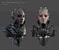 Cyborg Bust, Rory Björkman : Bust of female cyborg and malfunctioned cyborg bust 
