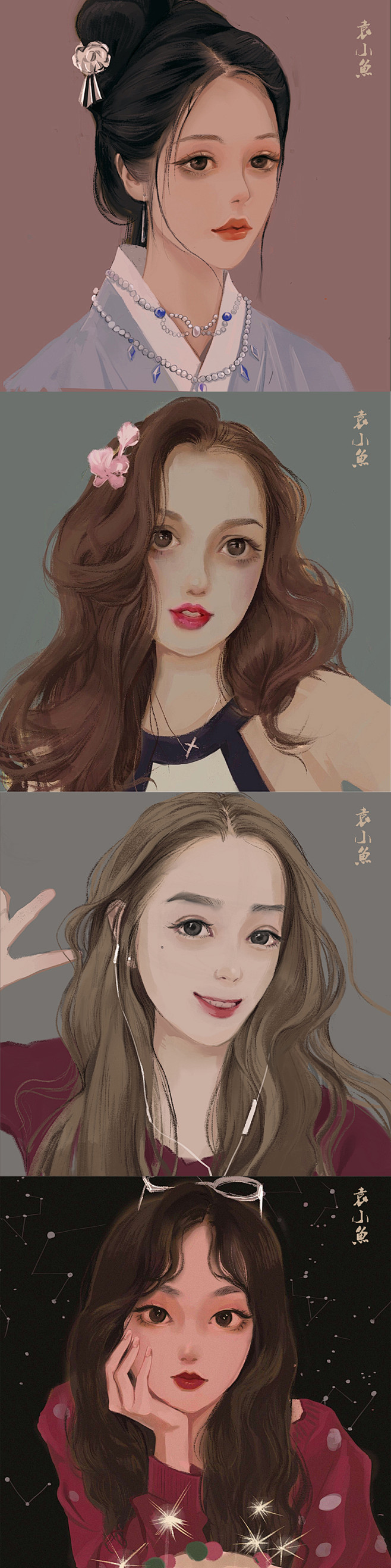 一波头像_袁小鱼__插画师作品_涂鸦王国...
