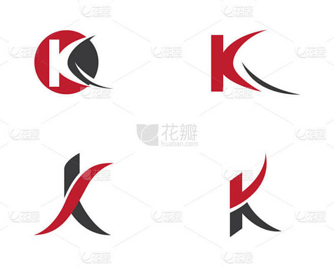 K字母标识业务模板向量图标