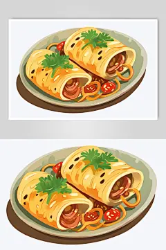 AI数字艺术美味的烤冷面插画-众图网