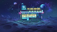 太空 月亮 行星 星星 小商店 路灯 风景桌面壁纸