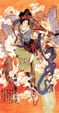 「惊／鸿」___华老可说是＂新美人画＂先河，跃然其画中的人儿自有一种超然脱俗的灵动之气。台湾《艺术家》杂志曾评价说：＂华三川的人物画，多数是以中国古代的历史、小说、神话、民间传说中的美人为主题。所以一提到华三川的画，人们的脑海里马上就涌现了他笔下的美女，婉约有致、楚楚动人的风姿。＂ ​​​​