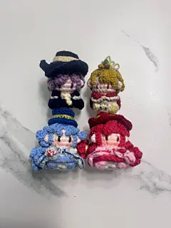 钩针编织软糖，双子星公主@Faye哒哒哒，采集@屿堍