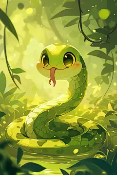 蛇年蛇吉祥物插画动物形象