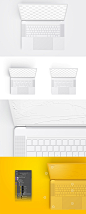 MacBook电脑样机 Clay MacBook Pro 15 with Touch Bar, Top View Mockup_VI样机_乐分享素材网_psd素材_平面素材_png素材_免费素材_素材共享平台