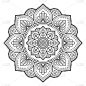 Circular pattern in form of mandala with flower fo