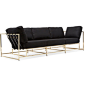 Stephen Kenn Inheritance Sofa - Black Wool & Brass