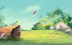 春天立春节日节气 节日情感表达风景插画春天立春春分