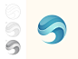 Wave Logo vector icon design illustration branding brand dynamic blue circle flow liquid ocean sea water logo wave