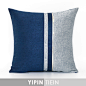 藝品|蓝色拼接现代简约风格工艺抱枕靠垫|样板房抱枕