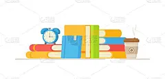 学生准备考试的矢量图