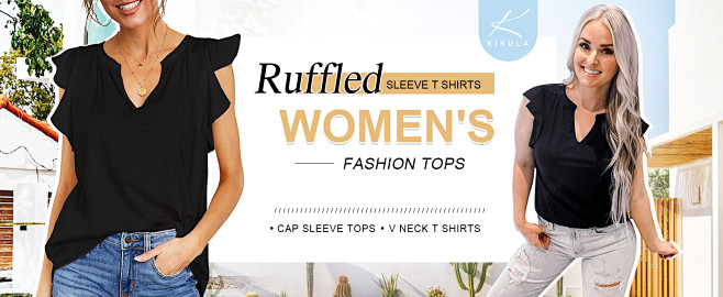 ruffled sleeve tops