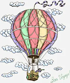 卡通手绘热气球云朵免抠素材_新图网 https://ixintu.com 云朵 卡通 手绘 热气球