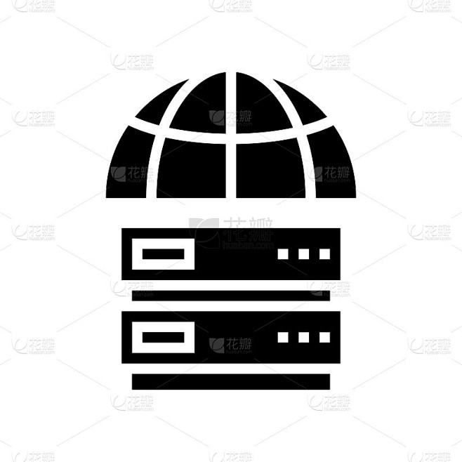 全局服务器符号图标矢量插图
