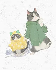 来，进来吃猫粮~ : 来自日本插画师 \x0aMai Ono (@nekoe_onomai)\x26amp;nbsp;\x0a\x0a她创作了很多可爱的猫猫插画，无论是猫咪的表情和姿态，柔和的配色细腻的线条，都充满各种温柔的情感和灵性，非常有意思~\x26amp;nbsp;