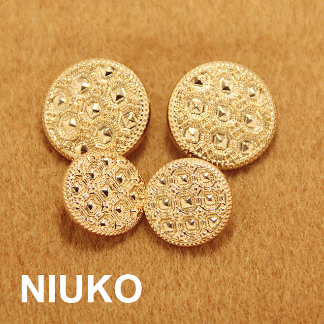 NIUKO 金色金属大衣纽扣 高档精致服装定制纽扣子西服钮扣设计DIY-淘宝网