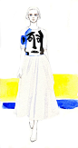 Picasso-like  intarsia sweater from Jil Sander. by Teri Chung