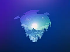 一组扁平风的风景插画创意设计分享-UI设计网uisheji.com - 手机版