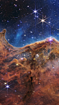 Carina Nebula - 詹姆斯·韦伯太空望远镜（JWST）拍摄的「船底座星云」 http://paper.ipad.ly