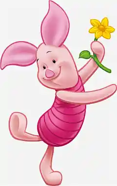 拿花的粉红猪皮杰动漫人物