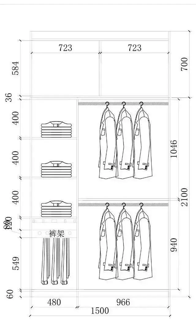 1-3m衣柜怎么布局？62张结构尺寸图，设计师压箱底私藏，造福大众_需求 _家具设计尺寸_T2019921 #率叶插件，让花瓣网更好用_http://ly.jiuxihuan.net/?yqr=15103861#