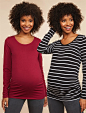 BumpStart Long Sleeve Maternity T-shirt (2 Pack) | Motherhood Maternity