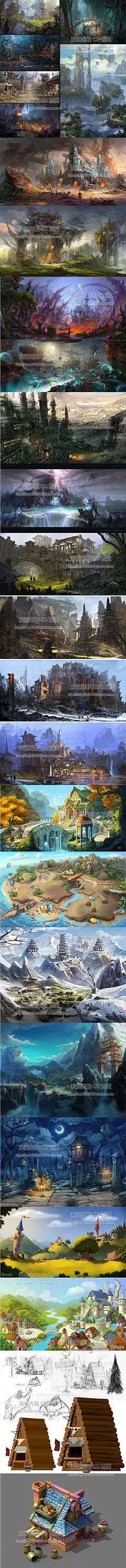 震撼【原画集】动画场景 氛围 Q版场景 场景建筑 游戏素材 CG图集-淘宝网