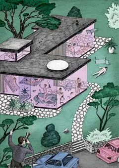 德国漫画家Josephin Ritschel用顽固削尖的铅笔来制造一种属于她的纹理，用古代立轴画卷般的散点透视来鸟瞰复杂而紧张的梦境世界。
Josephin在柏林学习和工作，商业上她为各杂志创作抓人眼球的封面和插画，包括New York Times，AD Magazine等等，也为经典科幻小说的重新出版进行耳目一新的视觉诠释。但最能够完整体现疯狂奇想的个人视野的是她自行出版的系列漫画故事，从科幻到奇幻无所不有。