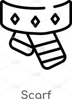 分离着色,轮廓,围巾,黑色,图标,线条,简单,白色,创造力,商务