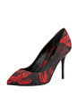 S0AZ2 Alexander McQueen Floral Jacquard Point-Toe Pump