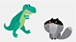 book cat illustration Character design  children illustration children's book collage Picture Picture book picturebook trex
