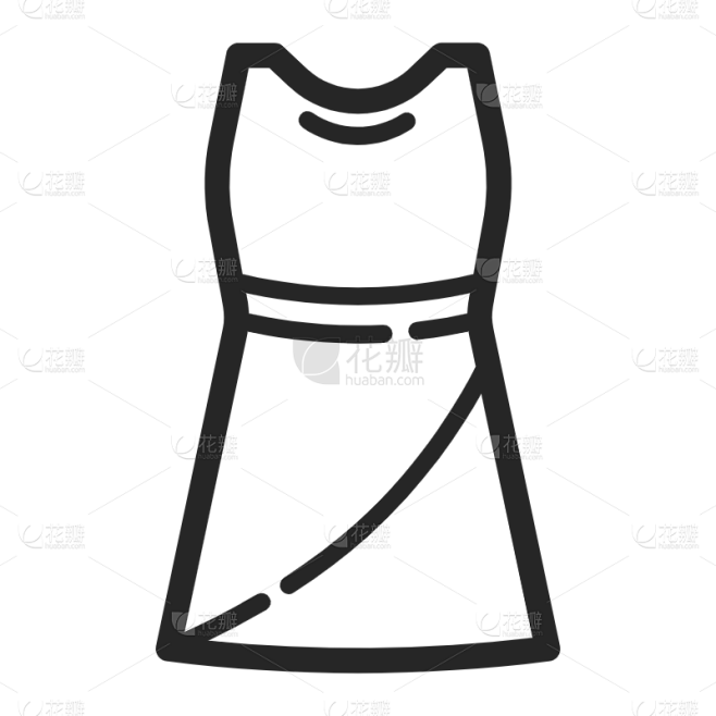 服饰箱包行业icon线性扁平-裙子