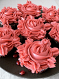 Red Velvet Pomegranate cupcakes with Pomegranate Swiss Meringue Buttercream